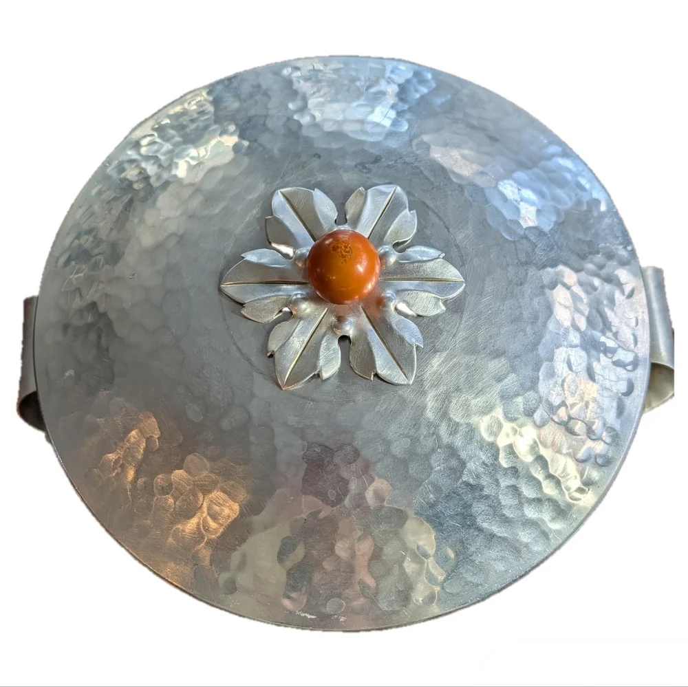 Vintage Hammered Aluminum Serving Bowl by J Braun